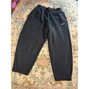 Nike Barrel Leg Sweatpants Black Cozy Fleece Pants Warm Size Medium
